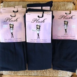 Fleece-lined tights -navy blue